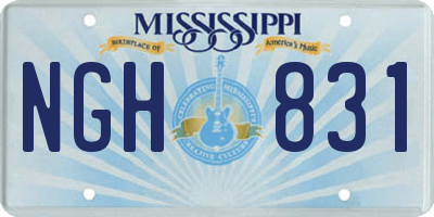 MS license plate NGH831