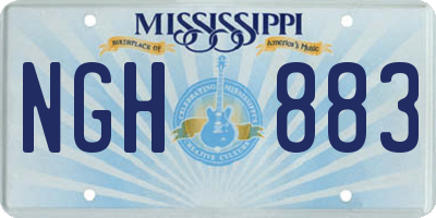 MS license plate NGH883