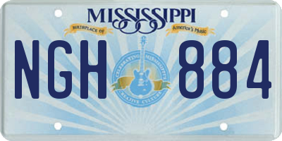 MS license plate NGH884