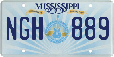 MS license plate NGH889