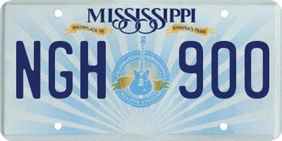 MS license plate NGH900