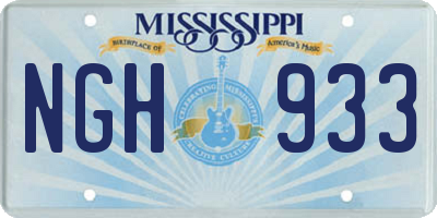 MS license plate NGH933