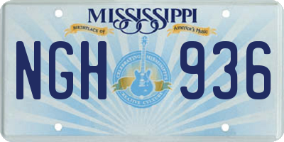 MS license plate NGH936