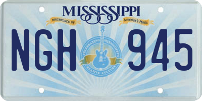 MS license plate NGH945