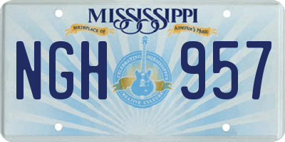 MS license plate NGH957