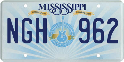 MS license plate NGH962