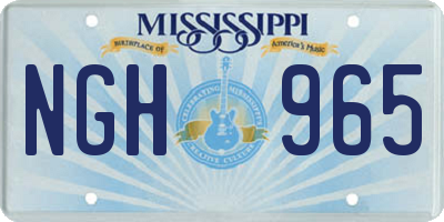 MS license plate NGH965