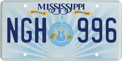 MS license plate NGH996
