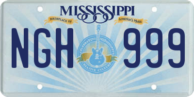 MS license plate NGH999