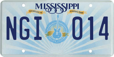 MS license plate NGI014