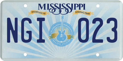 MS license plate NGI023