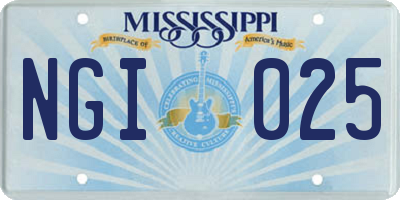 MS license plate NGI025