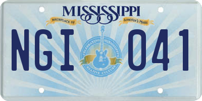 MS license plate NGI041