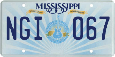 MS license plate NGI067