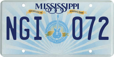 MS license plate NGI072