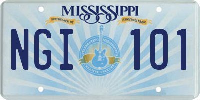 MS license plate NGI101