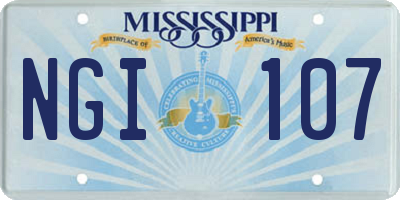 MS license plate NGI107