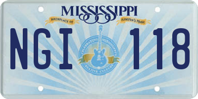 MS license plate NGI118