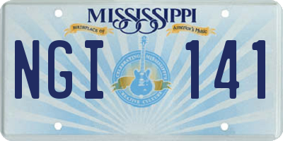 MS license plate NGI141
