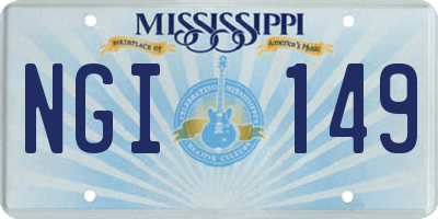 MS license plate NGI149