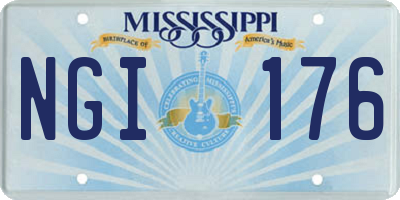 MS license plate NGI176