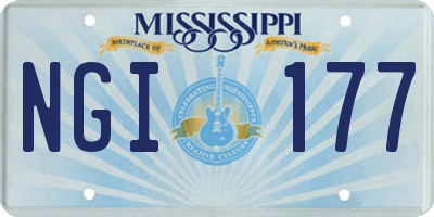 MS license plate NGI177