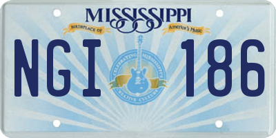 MS license plate NGI186