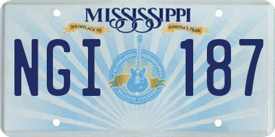 MS license plate NGI187