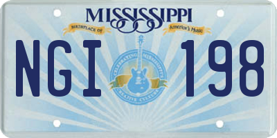 MS license plate NGI198