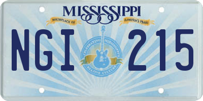 MS license plate NGI215