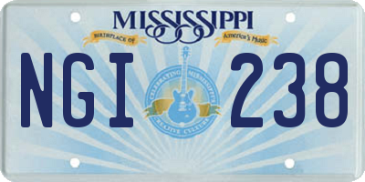 MS license plate NGI238