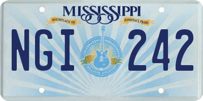 MS license plate NGI242