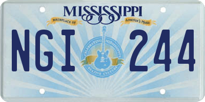 MS license plate NGI244