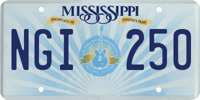 MS license plate NGI250