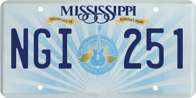 MS license plate NGI251