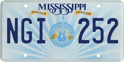 MS license plate NGI252