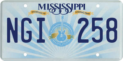 MS license plate NGI258