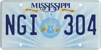MS license plate NGI304