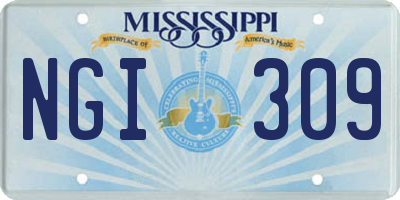 MS license plate NGI309
