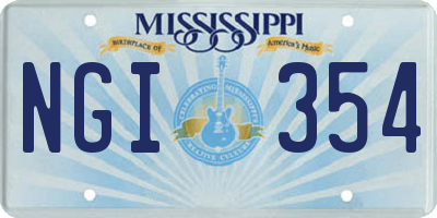 MS license plate NGI354