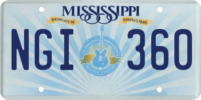 MS license plate NGI360