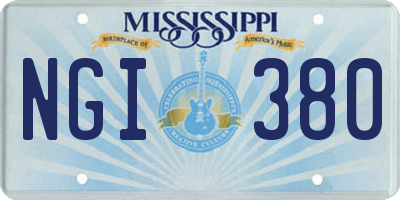 MS license plate NGI380