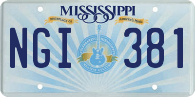 MS license plate NGI381