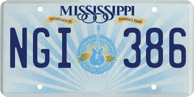 MS license plate NGI386