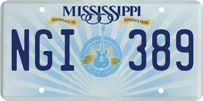 MS license plate NGI389