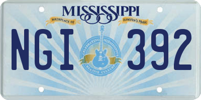MS license plate NGI392