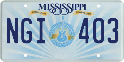 MS license plate NGI403