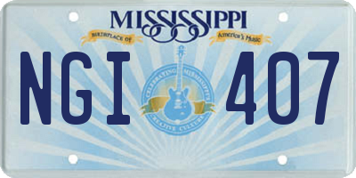 MS license plate NGI407