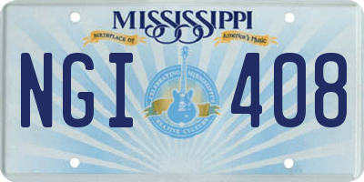 MS license plate NGI408