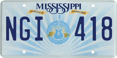 MS license plate NGI418